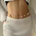 Gold waist chain with shell and starfish pendants for summer beach vacation style - Gold Bohemian Marine Style (BJ26Y0118)