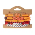 Set di braccialetti in perline di argilla a tema basket arancione e rosso per gare - Stile Basket (2#Basketball) / Set da 4 Pezzi