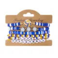 Set di braccialetti con perline a tema pallavolo con perline heishi e lettere - Stile Pallavolo (2#Volleyball) / 5 Pezzi/Confezione