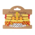 Set di braccialetti a tema softball con perle Heishi gialle e scritte 'LOVE' bianche - Stile Softball (2#Softball) / 5 Pezzi/Confezione