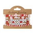 Handmade red and white baseball themed clay bead bracelet set for party game day - Baseball Style (3#Baseball 2)