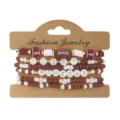 Rugby themed Game Day beaded bracelet set with RUGBY and GAMEDAY letter beads. - Rugby Style (3#Rugby 2)