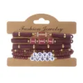 Maroon rugby themed polymer clay beaded bracelet set with LOVE RUGBY letter beads - Rugby Style (2#Rugby)