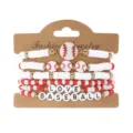 Handmade baseball themed clay bead bracelet set with LOVE BASEBALL letter beads - Baseball Style (2#Baseball)