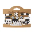 Soccer-themed multi-layer beaded bracelet set with 'LOVE SOCCER' and ball charms - Soccer Style (2#Soccer)