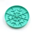 Détail de gamelle anti-glouton en silicone pour chien, bol pour animal de compagnie, turquoise. - Écuelle anti-glouton flocon de neige - Cyan