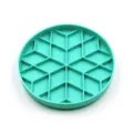 Silicone pet slow feeder bowl for cats and dogs anti choking geometric design teal color - Diamond Slow Feeder Bowl - Cyan