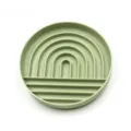 Green silicone pet slow feeder bowl inner partition detail for healthy eating and anti-choking - Grey Green