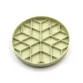 Inserto de plato comedero lento de silicona para mascotas, cuenco verde anti-ansiedad gatos. - Comedero lento con patrón de diamante - Beige
