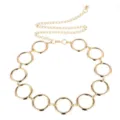 Elegant women's gold metal waist chain belt featuring large circular link design - Polished Large Round Ring Splicing Style / 1 Piece / Gold