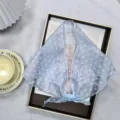 Lichtblauwe stippen organza sjaal vrouwen zomer doorzichtige driehoek halsdoek stijlvolle haarband - Hemelsblauw