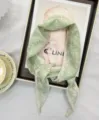 Groene katoen linnen bloemen sjaal vintage hoofddoek elegante halsdoek mode accessoire - 120cm / Lichtgroen