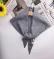 Dames wol mix gebreide kleine sjaal effen kleur driehoek sjaaltje winter warme nekdoek - Grijs