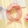 Pink cotton linen floral triangular scarf pastoral hair band cute summer neckerchief - Pink