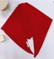 Rode wolmix gebreide driehoekige sjaal voor vrouwen effen kleur stijlvolle warme wintershawl - Nieuwjaarsrood