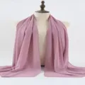 Stoffen roze chiffon bubble sjaal voor dames, elegante lange hijab omslagdoek effen. - 10 Stuks/Pak / Maat 5
