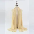 Lichtbeige vrouwen chiffon bubbel sjaal elegante lange sjaal hijab voor dagelijks gebruik. - 10 Stuks/Pak / Maat 12