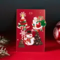 Set di tre spille natalizie in smalto con Babbo Natale, pupazzo di neve e albero - Set Babbo Natale, Pupazzo di Neve, Albero (7BC25Y0004-7)