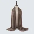 Γυναικείο σιφόν hijab μονόχρωμο μακρύ μαντήλι άνετο αναπνεύσιμο μόδα καφέ καθημερινό αξεσουάρ - 10 Τεμάχια/Συσκευασία / Αρ.23
