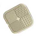 Silikon Haustier Schlingfressmatte mit vier strukturierten Quadranten für Hunde und Katzen. - Stein Stil-Beige
