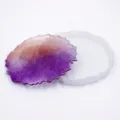 Epoxy resin coaster silicone mold kit with purple glitter design for DIY crafts and home decor. - Irregular Coaster Mold