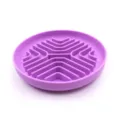 Purple silicone dog slow feeder lick mat with anti-choke maze pattern for healthy eating - Slow Feeder Bowl-Cross Style / Beige
