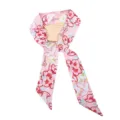 Roze Bloemen Twilly Zijden Sjaal Smalle Lint voor Handtas Handvat en Nek Mode Stijl - Roze Grasklokje