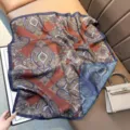 Elegante paisley zijden vierkante sjaal dubbelzijdige tweetonige print luxe accessoire - 36