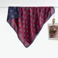 Tweekleurig bedrukte zijde wol vierkante sjaal 90cm elegante retro geometrische sjaal - 33