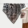 Modieuze bedrukte fleece sjaal 85x85cm veelzijdige warme zachte herfst winter halsdoek - 23