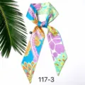 Zomer kleurrijke zijden twilly sjaal voor handtas lint en haarband mode accessoire - Lichtpaarse giraffe