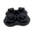 Schwarze 4-Kavitäten-Rosen-Silikon-Eiswürfelform für Cocktail-Bar-Küche-Werkzeug - Kleine 4-fach Rosenformen