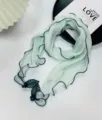 Lichte gekreukelde vrouwen sjaal effen kleur schattige bladhanger korte halsdoek chique accessoire - Groen