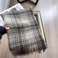 Groen bruine ruit imitatie kasjmier winter sjaal met franjes, zachte warme halsdoek. - Jinxiang ruitpatroon groen