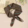 Καφέ τετραγωνικό μαντήλι με σχέδιο paisley, κομψό vintage αξεσουάρ λαιμού για γυναίκες. - 33 Καφέ λαχούρι με δαντελωτή άκρη
