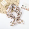 Bloemen linnen sjaal voor dames, stijlvolle en lichte zomerhalsdoek met paisley print. - Nr. 15 Kleine vierkante sjaal - Koffiebruin gebloemd
