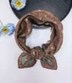Kleine vierkante sjaal met paisley print bruine haarband detailweergave voor elegante dames - 2 / 58