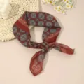 Vintage paisley βαμβακερό λινό μικρό τετράγωνο μαντήλι, κομψό φουλάρι για γυναίκες. - 19 Old money στιλ κόκκινο