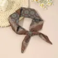 Καφέ βαμβακερό λινό μαντήλι bandana με σχέδιο paisley, κομψό φουλάρι λαιμού για γυναίκες. - 18 Old money στιλ καφέ