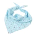 Blue gingham cherry print cotton linen scarf detail, soft breathable neckerchief accessory. - 13 Cherry Fruit