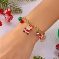 Braccialetto natalizio con ciondolo a forma di Babbo Natale e campanellini - Braccialetto (Stile 5)