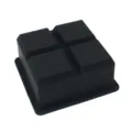 Molde de silicona negra para cubitos de hielo con 4 compartimentos grandes para hielo lento - Molde de cubo de hielo cuadrado de 4 cavidades