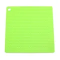 Alfombrilla aislante de silicona con colmena cuadrada antideslizante para sartenes. - Verde