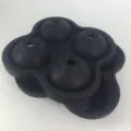 Silicone 4-cavity round ice ball mold maker tray for whiskey cocktails kitchen bar tools - Black