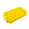 Yellow silicone honeycomb ice cube tray, 37 grid flexible mold for kitchen and home use. - No Lid / Yellow