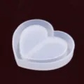 Heart shape double grid silicone mold for DIY crystal epoxy resin craft making details - Heart Double-Grid Style