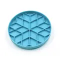 Comedero lento de silicona azul para perros y gatos, vista detallada del producto. - Comedero lento de rombos - Azul