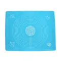 Tapete de silicona grueso para hornear con escalas de medida y círculos concéntricos. - Estampado de frutas - azul