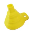 Yellow collapsible silicone funnel, flexible telescopic small funnel for kitchen fluid transfer. - Yellow