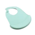 Silicone baby bib waterproof crumb catcher mint green soft infant feeding detail view - Solid Color / Grey Green